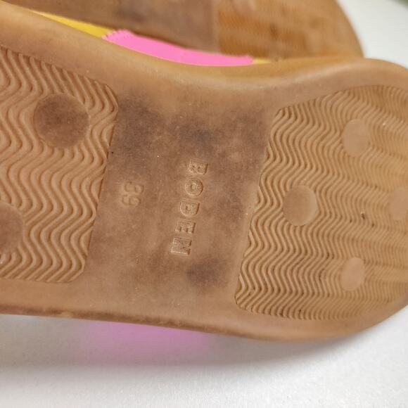 Boden Womens Yellow Erin Retro Tennis Trainers Size US8 EU39 Mustard Pink Suede - Picture 10 of 10